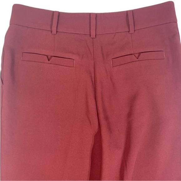 NWT Anthro Wine Red Sasha Button Front Tapered Leg Pants Relaxed Fit Cropped - Picture 7 of 10